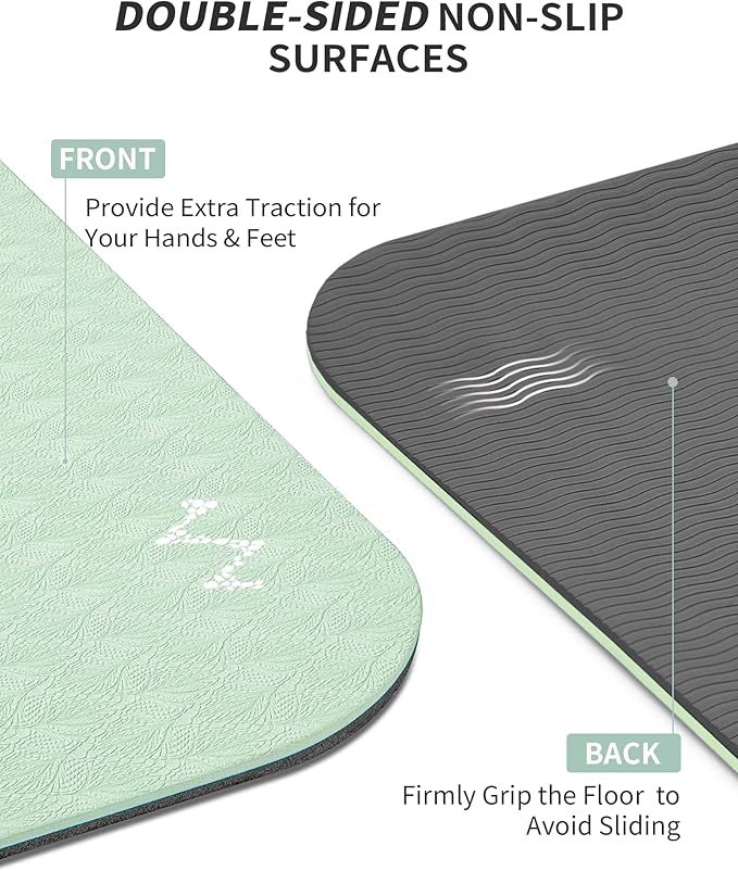 CAMBIVO 72''x48'' Large Yoga Mat, Extra Thick TPE Workout Mat | extra large exercise mat, non-slip TPE cushioning for joint relief, pilates stretching, apartment noise dampening