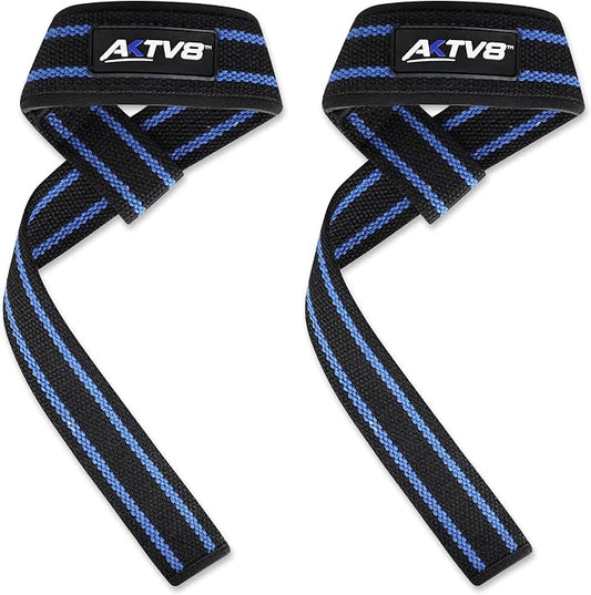 AKTV8 Lifting Straps for Deadlifts, 23 inch 4mm Padded Wrist Straps for Gym | Stronger Grip During Weight Lifting & Powerlifting, Heavy Duty Polyester-Cotton Gym Straps for Pull Ups, Rows & Heavier Lifts
