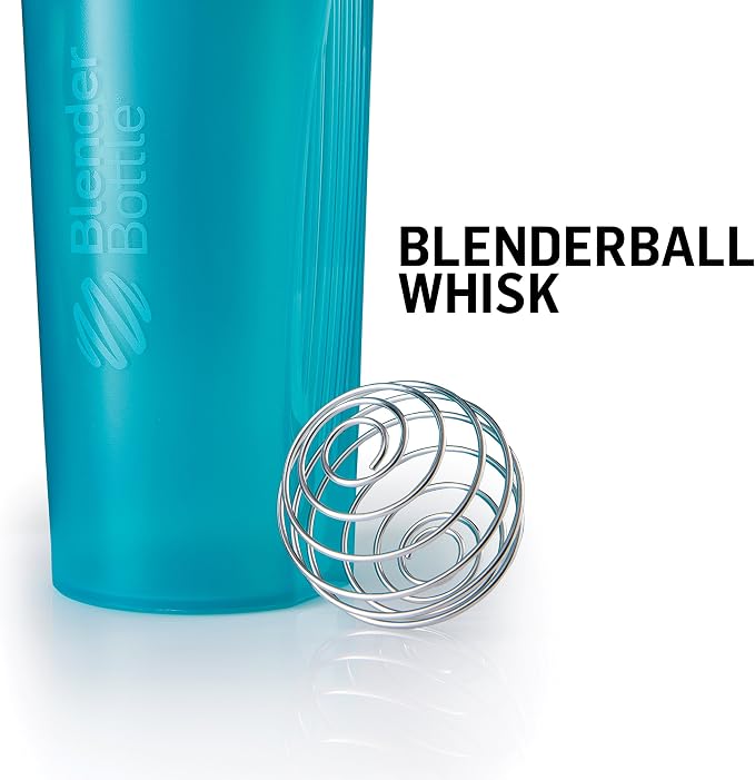 BlenderBottle Classic Shaker Bottle Perfect for Protein Shakes and Pre Workout, 20-Ounce, Clear/Black