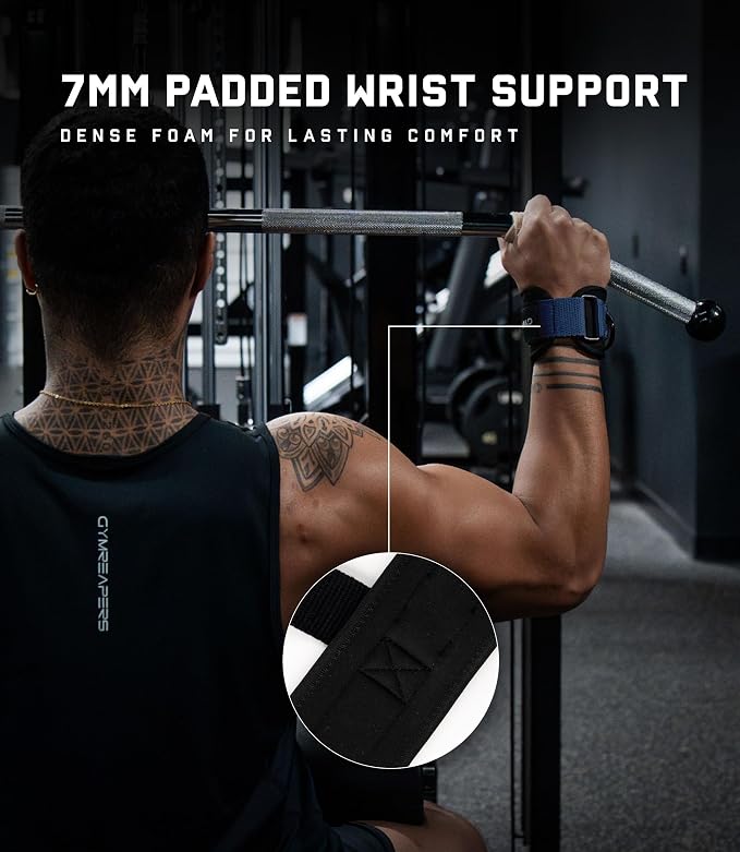 Gymreapers GripLink Lifting Straps – Heavy Duty D-Ring Weight Lifting Wrist Straps with Anti-Slip Silicone Grip Beads, Adjustable Support for Deadlifts, Powerlifting, Cable Machines & Gym Training