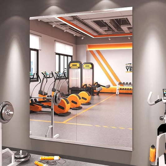 Amorho Gym Wall Mirror, 56''x24''(Each)-2PCS | Frameless Full Body Mirror for Gym, Tempered Glass, Yoga Studios, Dance Rooms, Garage Gyms.
