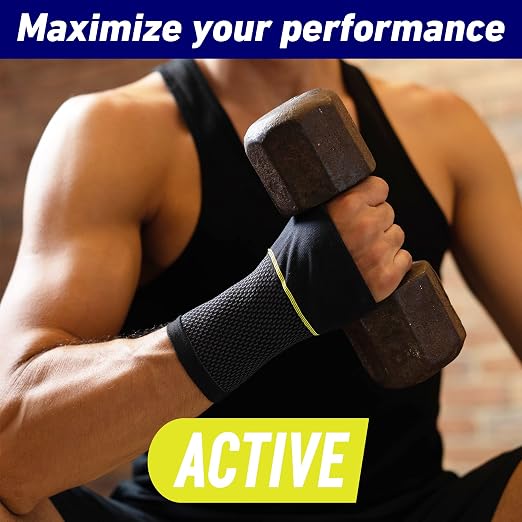 Neo-G Active Wrist Support – For Sports, Golf, Basketball, Football, Yoga, Tennis. For Sprains, Strains, Tendonitis, Injury Recovery - Multi Zone Wrist Compression Sleeve – L