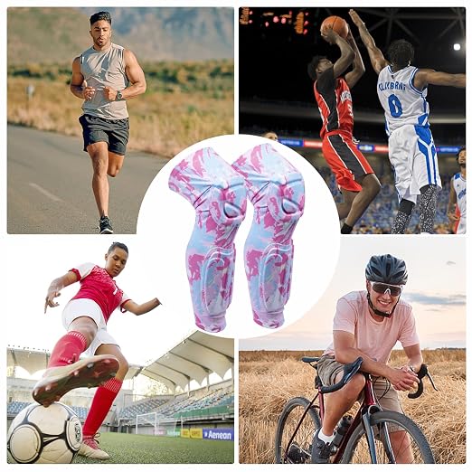 Padded Knee Calf Pads Compression Leg Sleeve Thigh Protector Gear Shin Brace for Football Basketball Volleyball Soccer Baseball for Adult (1 Pair)