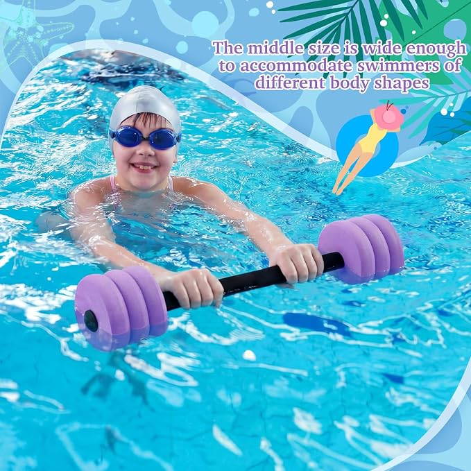 Soulchen Long Aquatic Exercise Dumbbells Pool Exercise Foam Water Weights Dumbbell Aquatic Pool Barbells with High Density EVA Foam for Swim Water Aerobics Workouts Loss