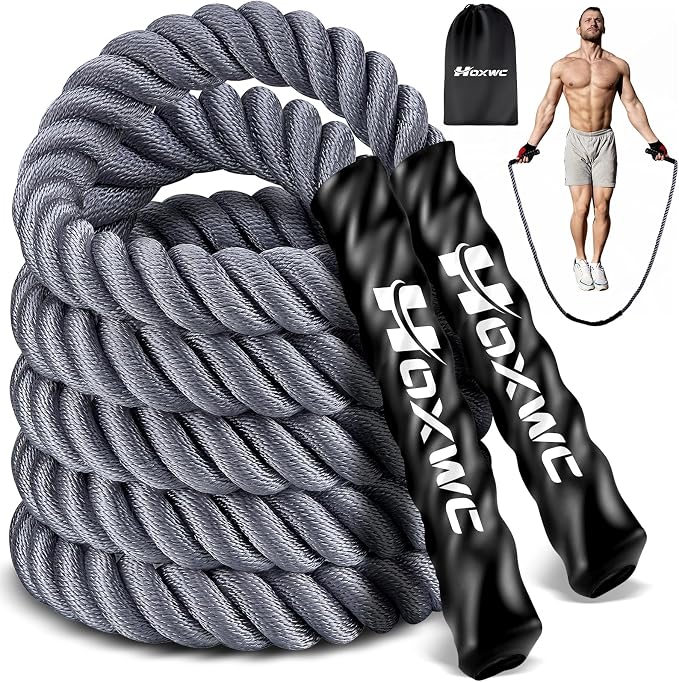 HOXWC Jump Rope, Weighted Jump Rope for Fitness, Heavy Skipping Ropes for Men Women, Home Gym Workout Equipment Set, Suitable for Boxing, Cardio, Training Muscles, Full Body Exercise Weight Loss at Home