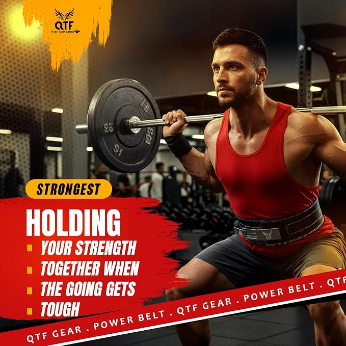 QTF Weight Lifting Lever Belt For Men and Women Made of Thick Leather Gym Training Belt Ideal for Weightlifting and Bodybuilding Squats and Deadlifts