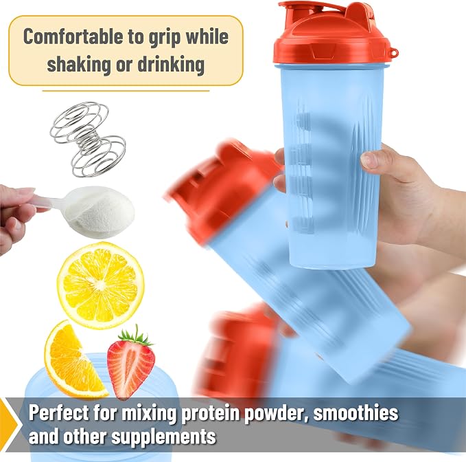 Mr. Pen- Shaker Bottles for Protein Mixes, 28 oz | Leak Proof Shaker Cups with Stainless Steel Wire Whisk Ball for Protein Shakes and Pre Workout