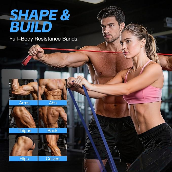 Pull Up Bands, Resistance Bands Set, Exercise Workout Bands for Men & Women, Ideal for Body Stretching, Physical Therapy and Muscle Training