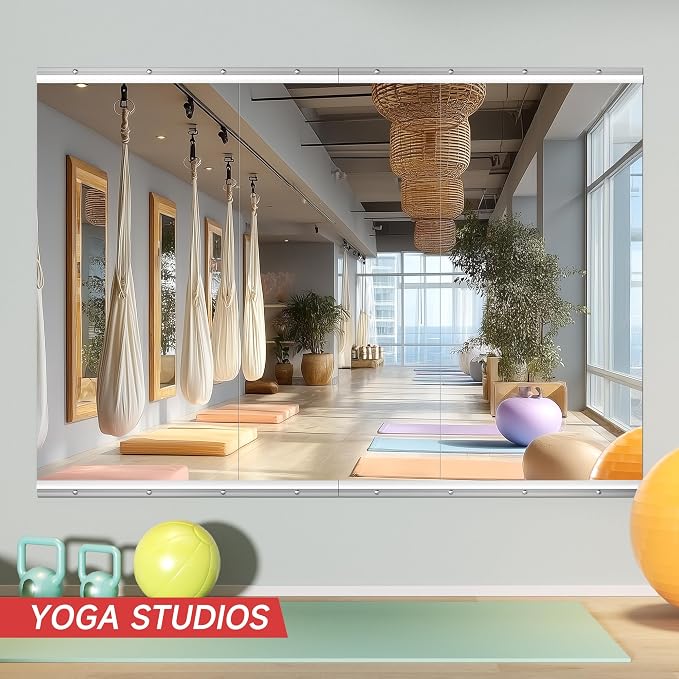 48"x24" 3 Pack Home Gym Mirror Set, Full Body Wall Mounted Fitness Mirrors, 4MM Tempered Glass for Yoga, Dance, Studio with Complete Installation Kit