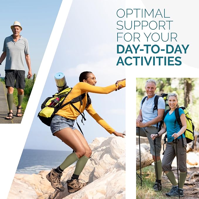 Run Forever Calf Compression Sleeve for Men & Women, 20-30mmHg Compression | Leg Sleeve for Shin Splints, Varicose Veins, Swelling & Pain Relief | Footless socks for Running, Cycling & Travel