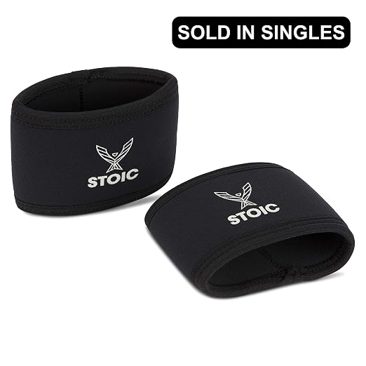 Stoic 7MM Compression Sleeve Cuff (Heavy Neoprene Construction) For arm, elbow, lower leg compression and warmth while weight lifting, powerlifting, bench pressing (8 Inch, Black)