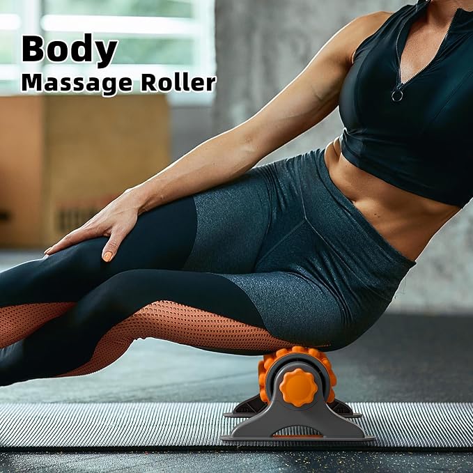 XL IT Band Firm Foam Roller with Resistance Holder - 17 inches - Exercise Roller for IT Band Issues, Deep Tissue Muscle Massage, Muscle and Back Roller for Fitness, Gym Equipment (Orange)