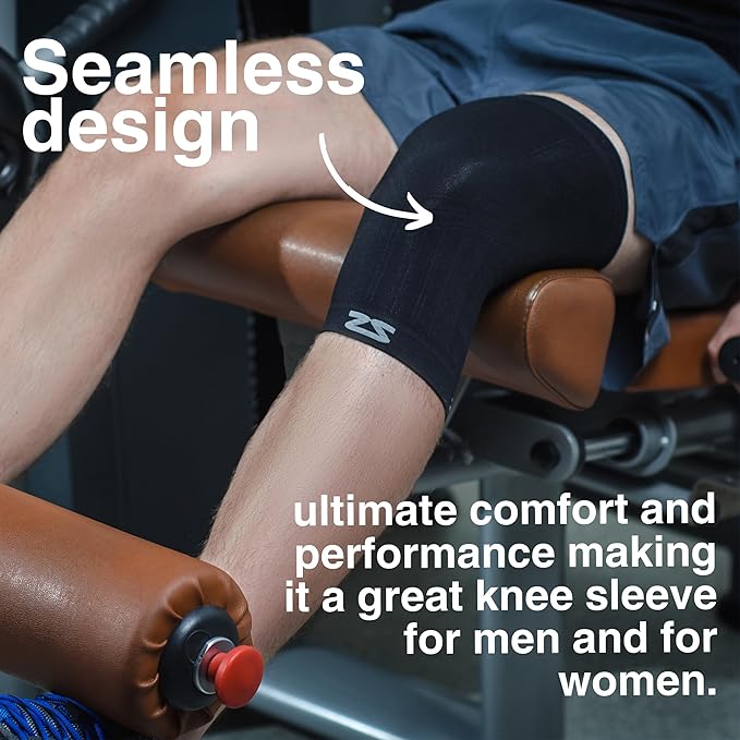 Zensah Compression Knee Sleeve - Knee Brace to Relieve Knee Pain and Treat Runners Knee for Men and Women