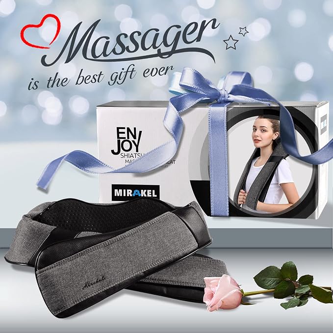 Shiatsu Neck Back and Shoulder Massager with Heat for Pain Relief Deep Tissue, Christmas Women Men Gifts for Mom Dad, Wife Husband, Him Her, Fathers Day, Mothers Day, Birthdays Gift (NOT Cordless)