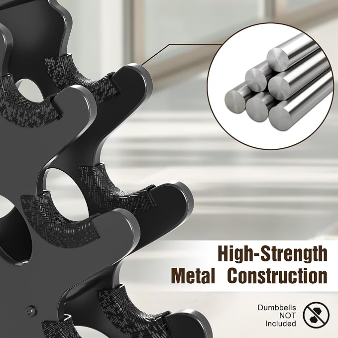 5-Tier | 4-Tier Dumbbell Rack Only Weight Racks For Free Weights Dumbbell Tower (No Dumbbells Rack Only)