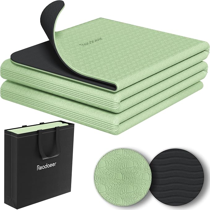 Readaeer Double Color Yoga Mat - 72"x24"x0.24" (6mm),Non-Slip TPE Exercise Mat