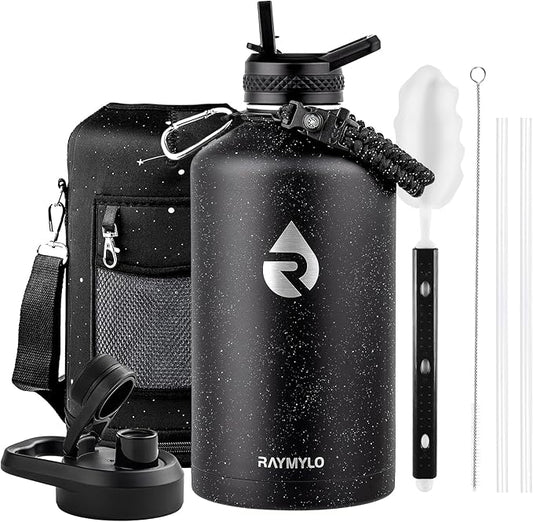 RAYMYLO 128oz Insulated Water Bottle, Triple Wall Vacuum Stainless Steel Water Bottles