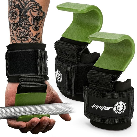 JUPITER Weight Lifting Grips (Pair), Wrist Support for Heavy Lifting, Deadlifts, Pull Ups, Powerlifting & Gym Workouts