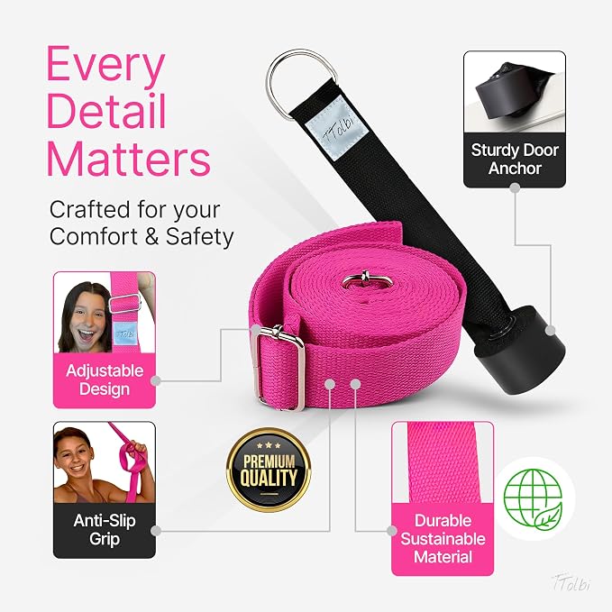 Leg Stretcher Strap with Door Anchor and Resistance Band, Splits Trainer | Home Flexibility Trainer for Splits, Ballet, Dance, Cheer, Yoga, Gymnastics, Pole and Taekwondo, Kids to Adults, All Levels