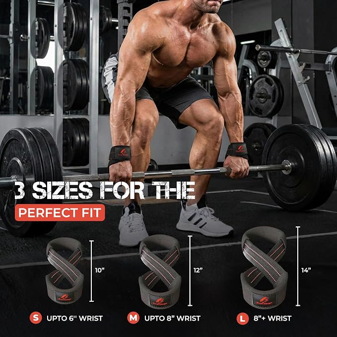 Figure 8 Lifting Strap Padded Deadlift Straps Heavy Duty Weight Lifting Straps Strongman Axle Bar Straps Weightlifting Wrist Wraps