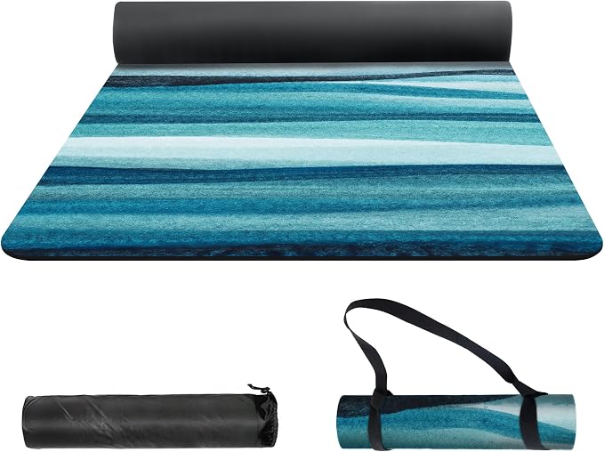 nuveti Yoga Mat Print Extra Thick TPE Non Slip Fitness Exercise Mat with Carrying Bag,72"x24" Extra Thick 6MM Exercise & Workout Mat for Yoga, Pilates Fitness and Floor Exercises