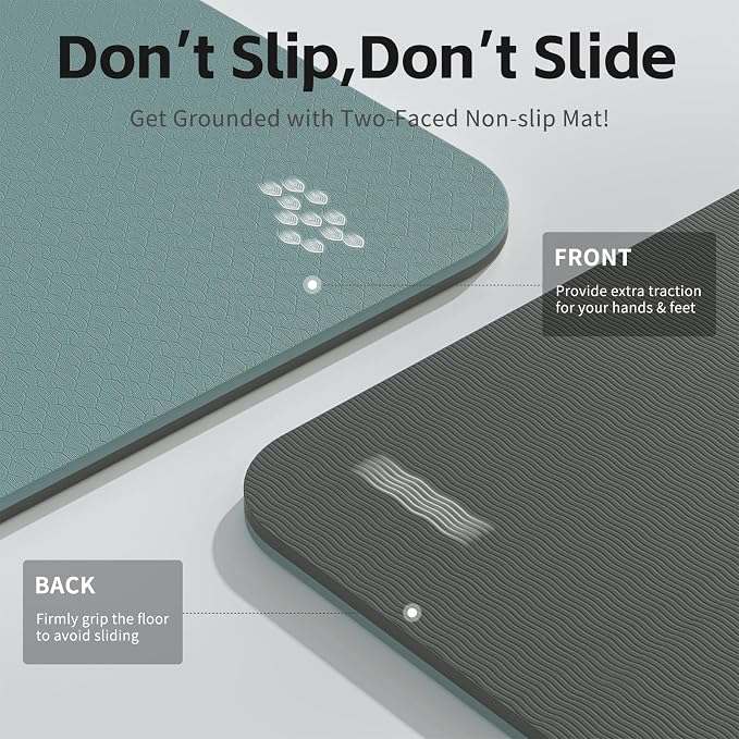 PAIDU Yoga Mat 8mm TPE Non‑Slip Fitness Mat with Strap for Home Workouts | SGS Certified, Odorless, Tear‑Resistant, Unisex, for Yoga, Pilates, Meditation, Home & Gym Workouts
