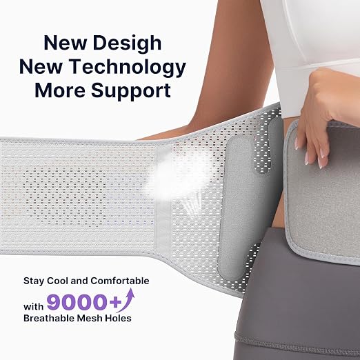 Fit Geno Back Brace for Lower Back Pain, Men & Women, Lumbar Support | An ergonomic lumbar pad and adjustable straps deliver targeted compression to support your lower back during the day