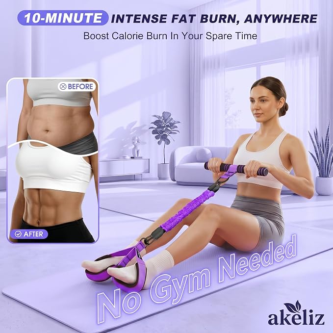 Pedal Resistance Band with Handle, 3 Tube Adjustable Foot Pedal Resistance Bands for Abs, Core, Arm, Leg, Sit Up Exercise Equipment for Women Men, Multifunction Tension Rope Home Workout