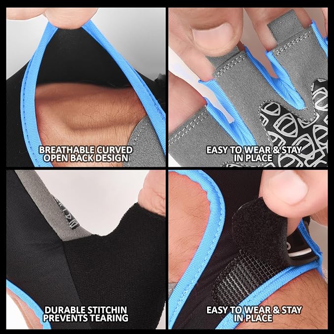 AYRO Breathable Weight Lifting Gloves, Gym Gloves for Men & Women with Extra Grip, Workout Glove for Men with Full Palm Protection, Removal with Durable Closure, for Weightlifting