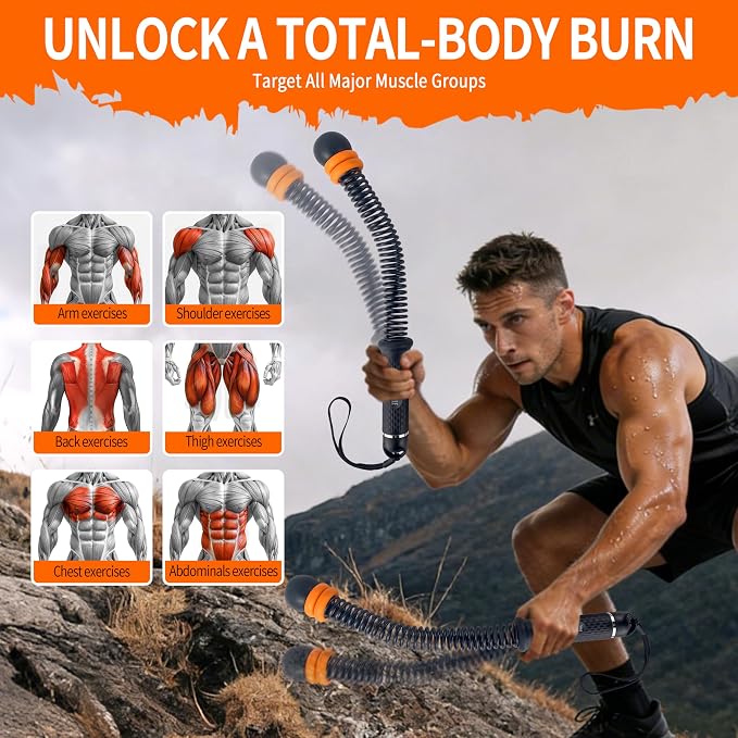 Portable Adjustable Ropeless Battle Ropes with Black | Weighted Cordless Workout Rope with Anti-slip Handles for Low-impact Cardio, HIIT, Home Gym and Office Fitness
