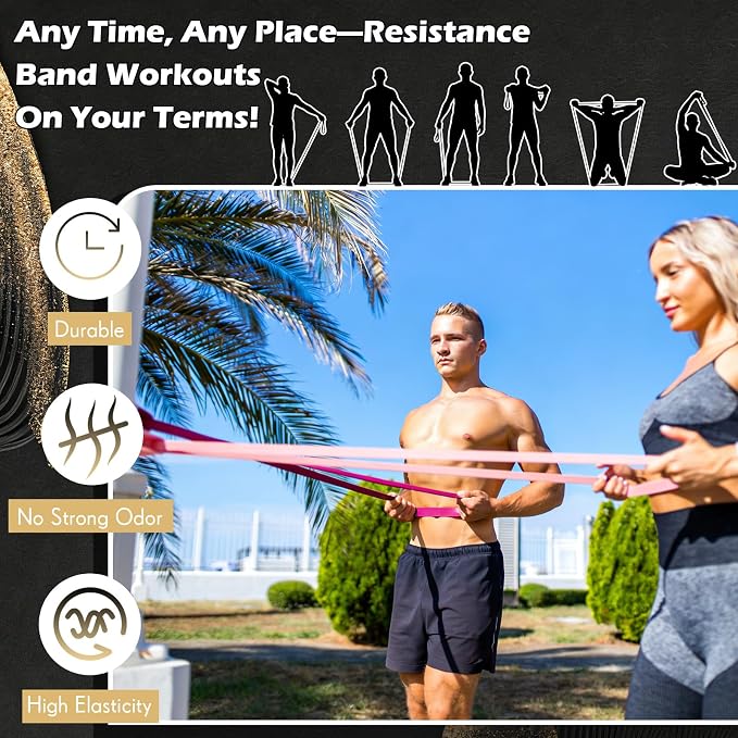 Seenelling Resistance Bands for Exercise Working Out, Pull-Up Assistance Full-Body Training Bands for Women Men Home Workouts, Physical Strength Training