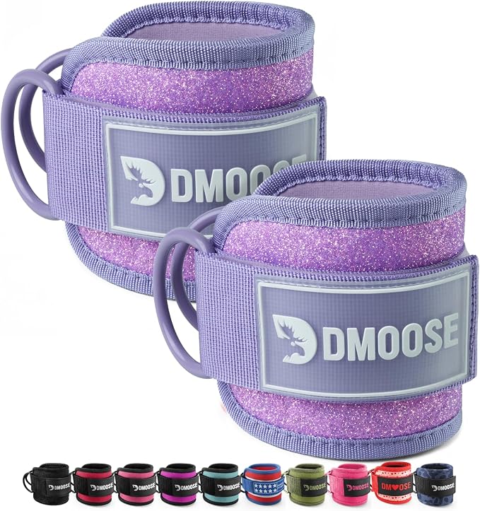 DMoose Ankle Strap for Cable Machine - One Size Fit with Premium Padding, Workout Kickback Ankle Cuffs, Ankle Bands for Working Out, Booty Workouts, Leg Extension, Hip Abductors & Lower Body Exercises