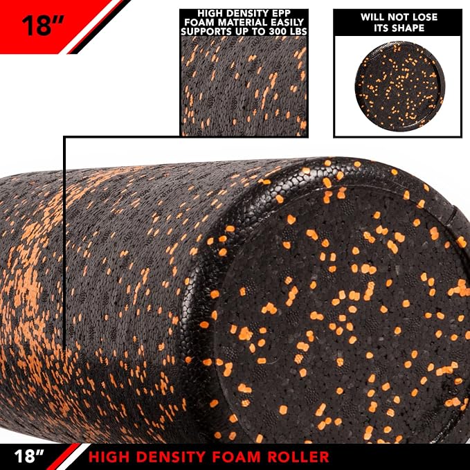 JFIT High Density Foam Roller – EPP Deep Tissue Massage Roller for Muscle Recovery, Myofascial Release & Stretching