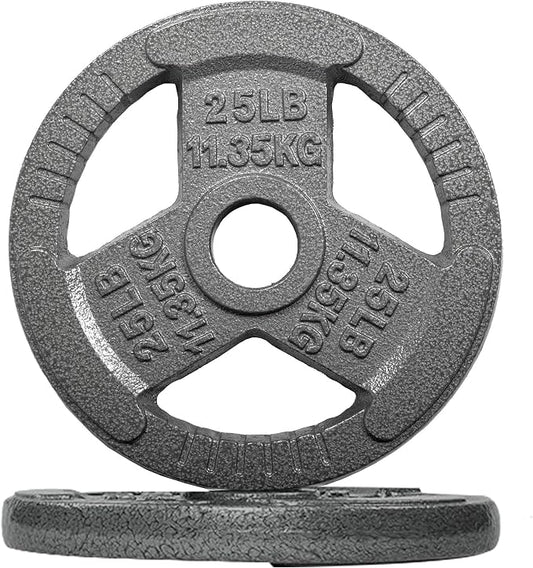 Fitvids 2 Inch Olympic Barbell Weight Plates, 2.5 LB to 45 LB Plates for Home Gym Strength Training, Triple-handle Design