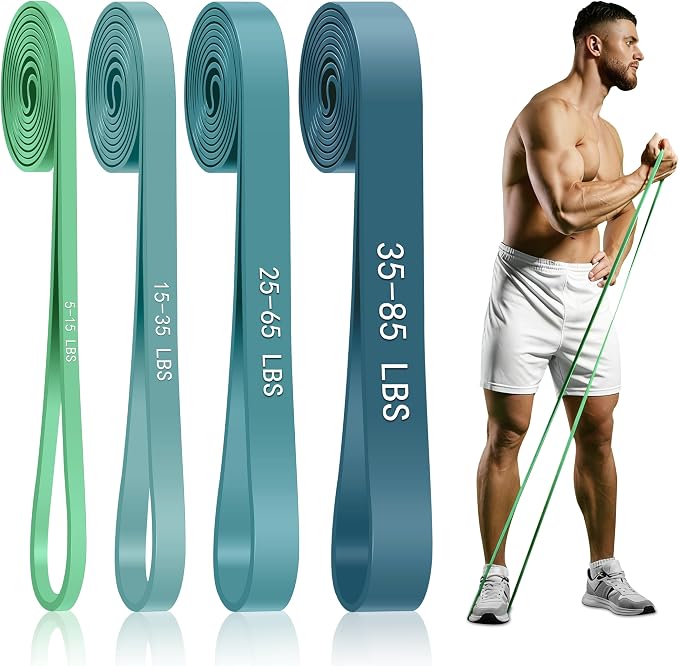 Resistance Bands for Working Out, 4-Level Pull Up Assistance Bands, Exercise Bands for Women & Men, Stretch Workout Bands for Full-Body Training, Fitness, Physical Therapy, Pull Up Bands at Home, Gym