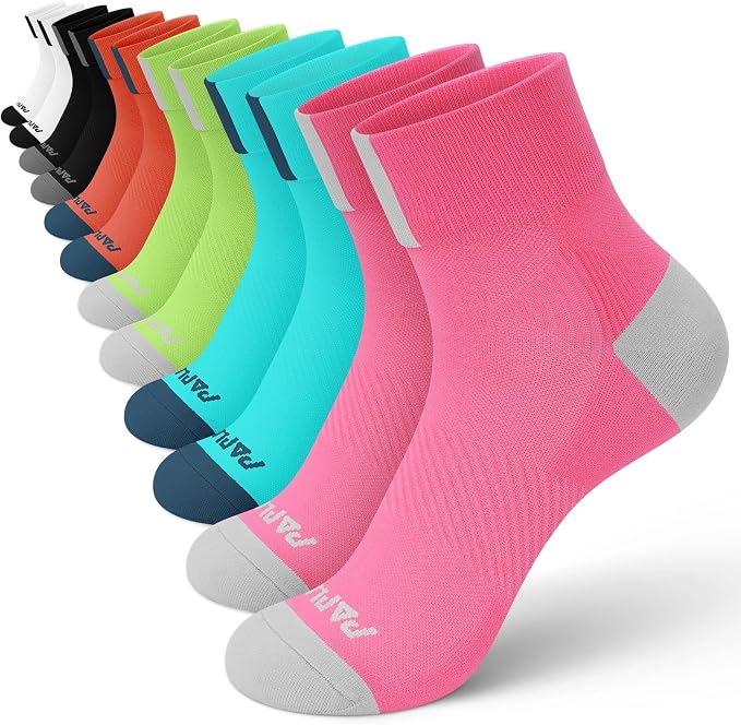Ankle Compression Socks for Women 6 Pairs, Running Socks with Arch Support | Moisture Wicking Cushioned Plantar Fasciitis Socks for Walking, Jogging, Climbing, Tennis, Golf, Fitness and Everyday Use