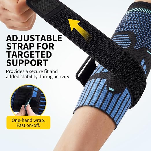 CAMBIVO 2 Pack Tennis Elbow Brace, Dual Gel Pad Compression Sleeve, Black | Adjustable Strap, Targeted Relief for Tendonitis, Golfer‘s Elbow, Breathable Knit, Daily Wear, Non-Slip Fit, for Men Women