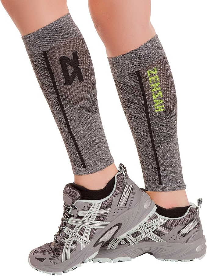 Zensah Featherweight Compression Leg Sleeves - Relieve Shin Splints, Calf Strains