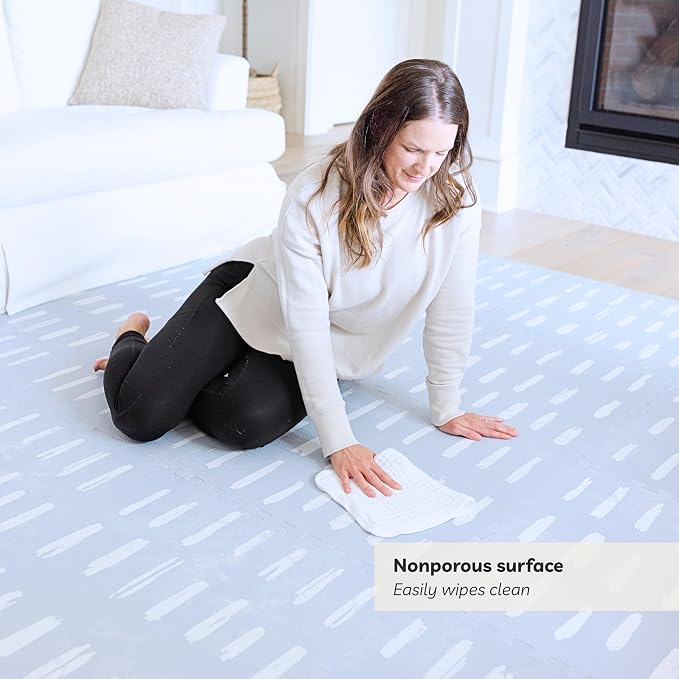 Little Landings Baby Play Mat for Floor - Shoreline (4x6ft) - Premium EVA Foam Play Mat for Babies & Toddlers (Ages 0-5+) Non-Toxic Playmat for Tummy Time, Crawling & Playroom - Stylish & Comfortable