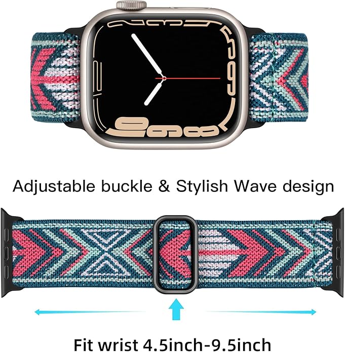 Lerobo Braided Band Compatible with Apple Watch Series 11 10 9 8 7 46mm 45mm 41mm Ultra SE 3 2 1 49mm Series 6 5 4 3 44mm 40mm 38mm 42mm Men iWatch Bands Women Stretchy Nylon Solo Loop Sport Strap
