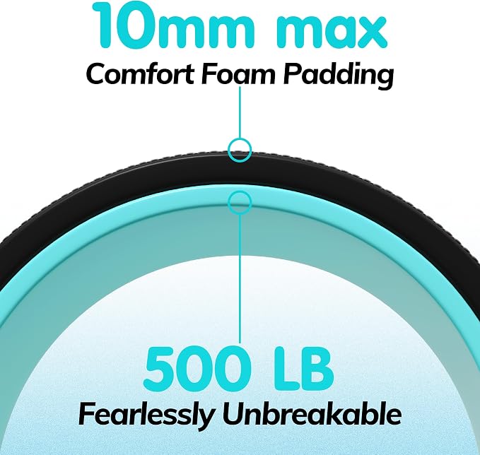 4 Pack Back Roller- Yoga Wheel for Back Pain Reliefn & Stretching, Back Wheel for Deep Tissue Massage, Back Stretcher for Physical Therapy & Exercise