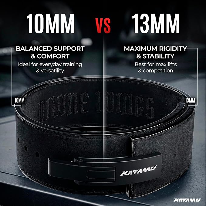 Katamu USPA & IPL Approved Premium Lever Belt | — 10mm and 13mm Leather