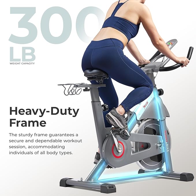 Sunny Health & Fitness Smart Indoor Cycling Exercise Bike for Home Cardio
