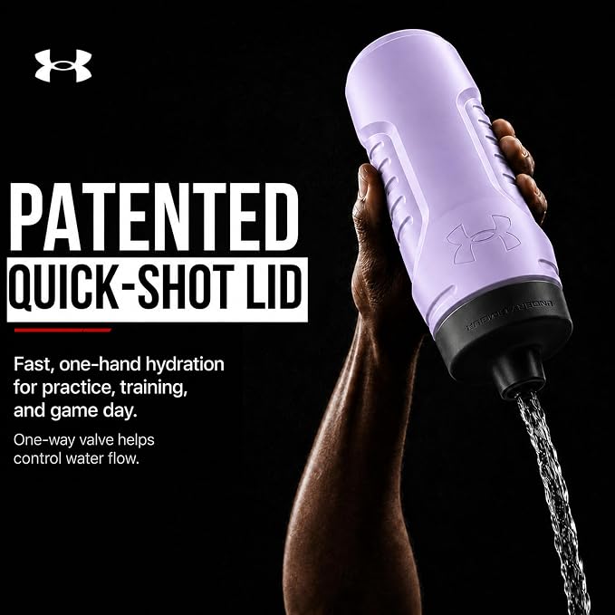 Under Armour Squeeze Water Bottles, 32 oz Water Bottles, Sideline Sports Water Bottle with Quick-Shot Lid, Quick & Easy Hydration, Gym Water Bottles, Squeeze Bottle, 1 32oz Bottle