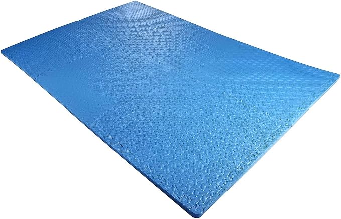 BalanceFrom Puzzle Exercise Mat with EVA Foam Interlocking Tiles (Blue) | Tiles for Home Gym, Mat for Home Workout Equipment, Floor Padding for Kids, Blue, 24 in x 24 in x 3/4 in, 24 Sq Ft - 6 Tiles