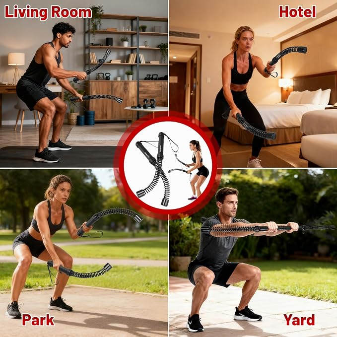 Cordless Battle Ropes (2-Pack) Portable Workout Ropes for HIIT Workouts,Cardio & Muscle Training,Low-Impact Cardio Training,Home Gym Equipment for Men & Women(1.9LB x 2) (1.9LB*2)