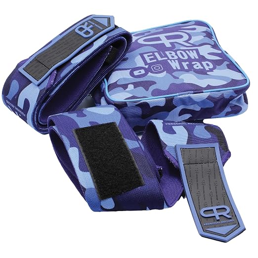 Elbow Wraps for Weightlifting - Heavy Duty Construction, 25% More Elasticity, Reinforced Stitching, Extra Wide Fastener, Easy to Adjust, (Blue Camo)