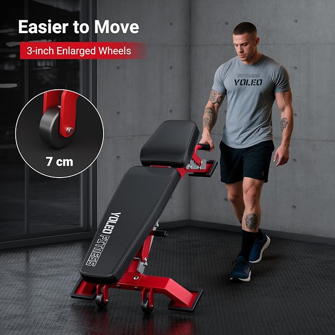 YOLEO Commercial Adjustable Weight Bench 2315LB ASTM Certified – 80% Pre-Assembled Heavy Duty Workout Bench for Home Gym