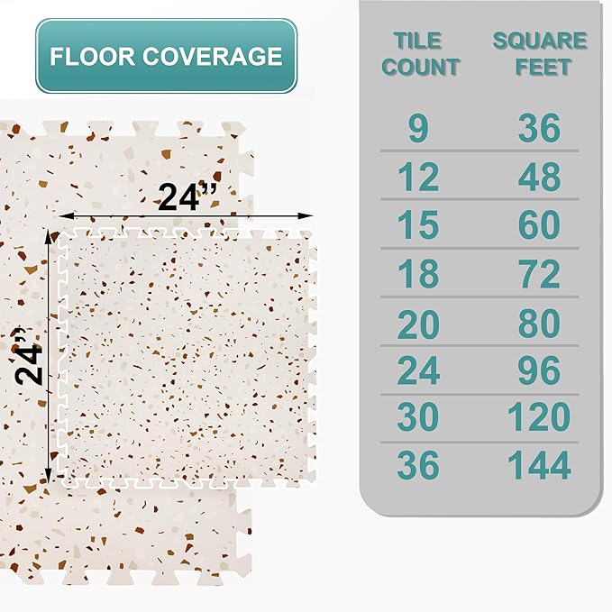 Sorbus Wood Grain Floor Tiles Foam Mat EVA Interlocking Mats Tile 3/8-Inch Thick Flooring Wood Puzzle Exercise Mats w/Borders - Home Playroom Basement, Apartment, Trade Show, Baby, Dance