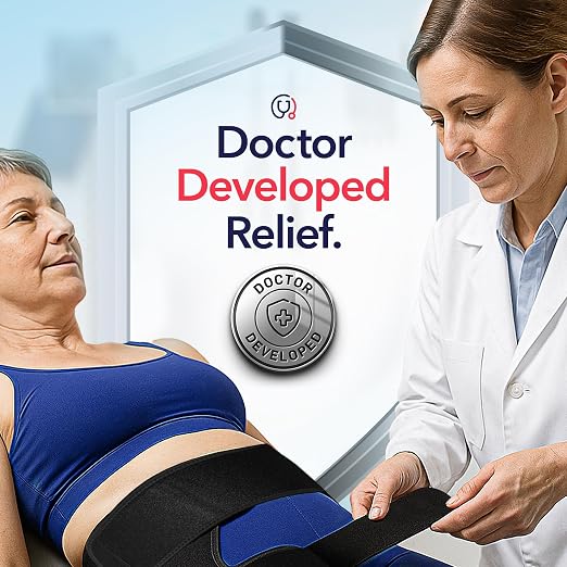Dr. Arthritis Hip Brace, Adjustable Sciatic Nerve Brace & Stabilizer for Pulled Muscles & Injury Recovery, Hamstring Compression Sleeve Support, Sciatica Pain Relief Devices for Men & Women (LXL, Black)